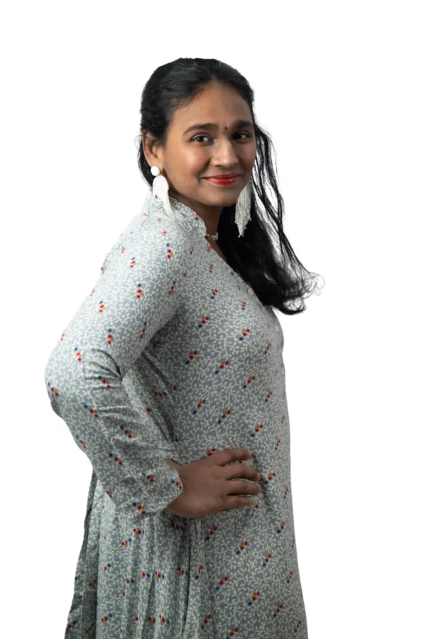 Robe Chemise Bleu Motif Délicat