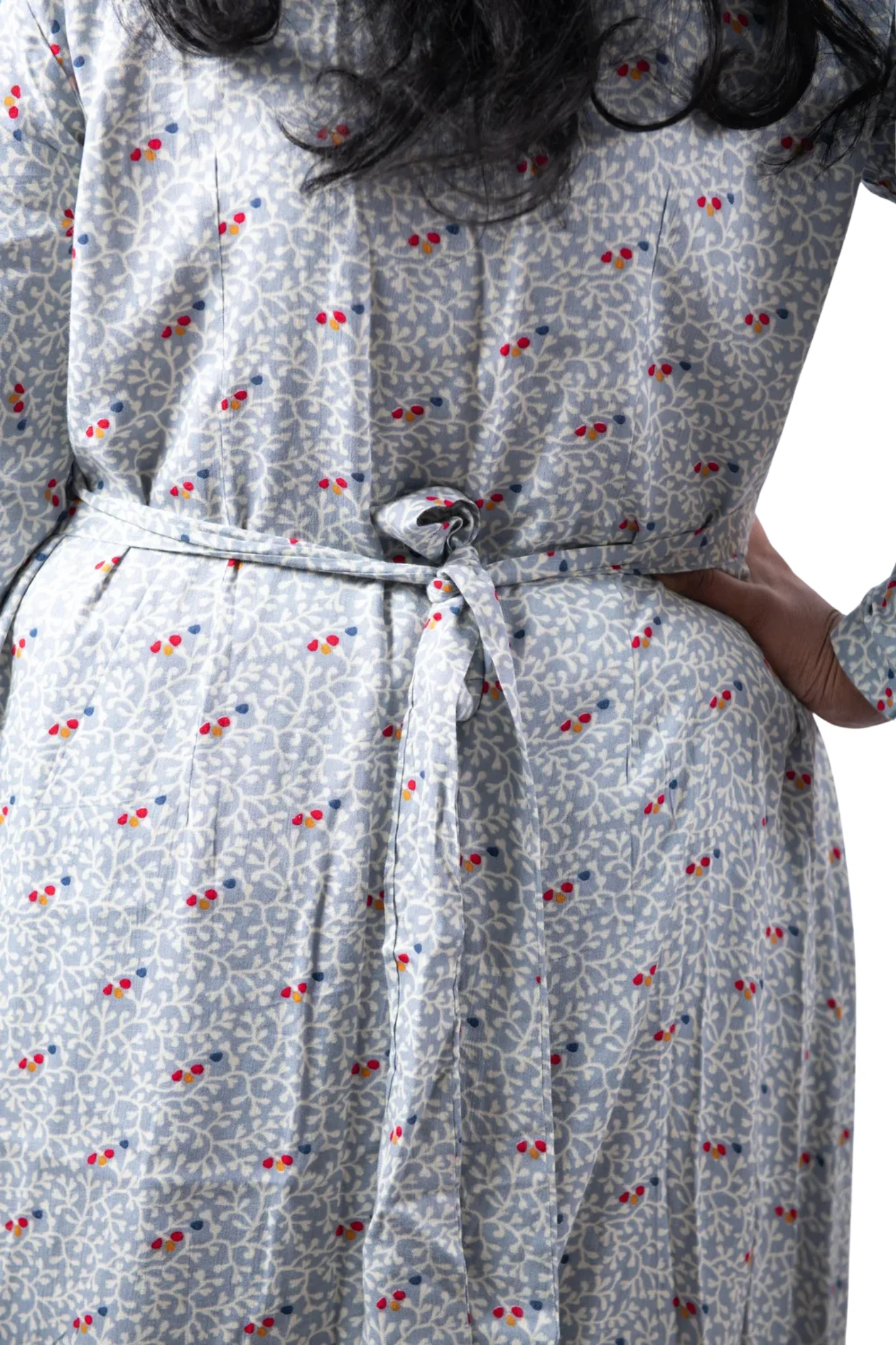 Robe Chemise Bleu Motif Délicat – Image 6