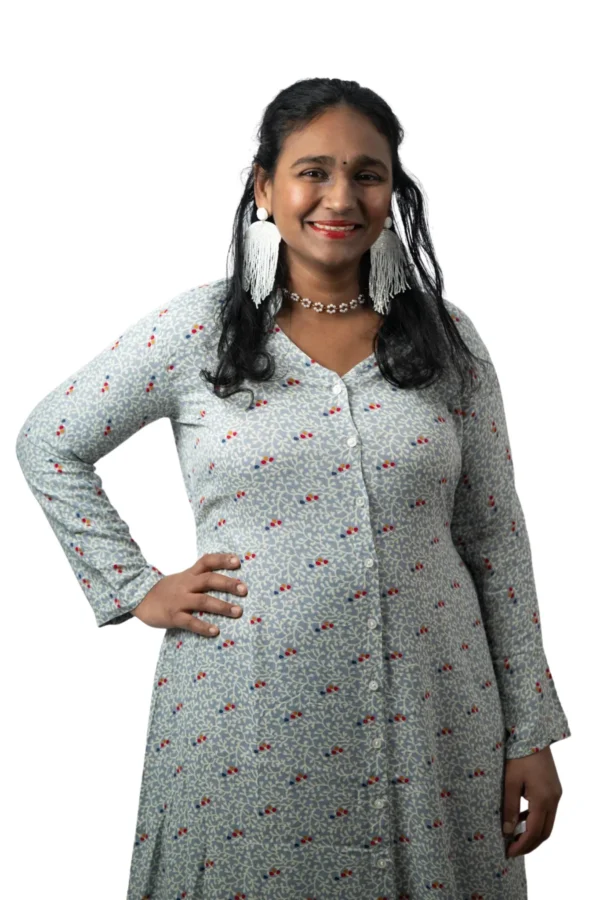 Robe Chemise Bleu Motif Délicat