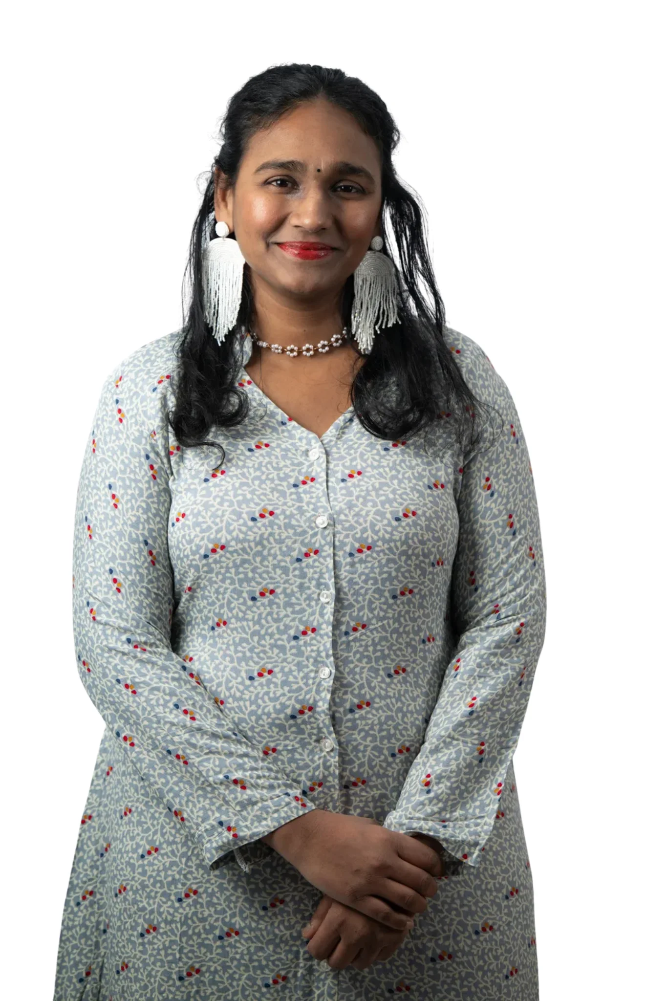 Robe Chemise Bleu Motif Délicat – Image 3