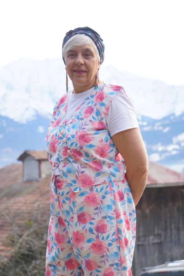 Haut femme motif floral sans manches