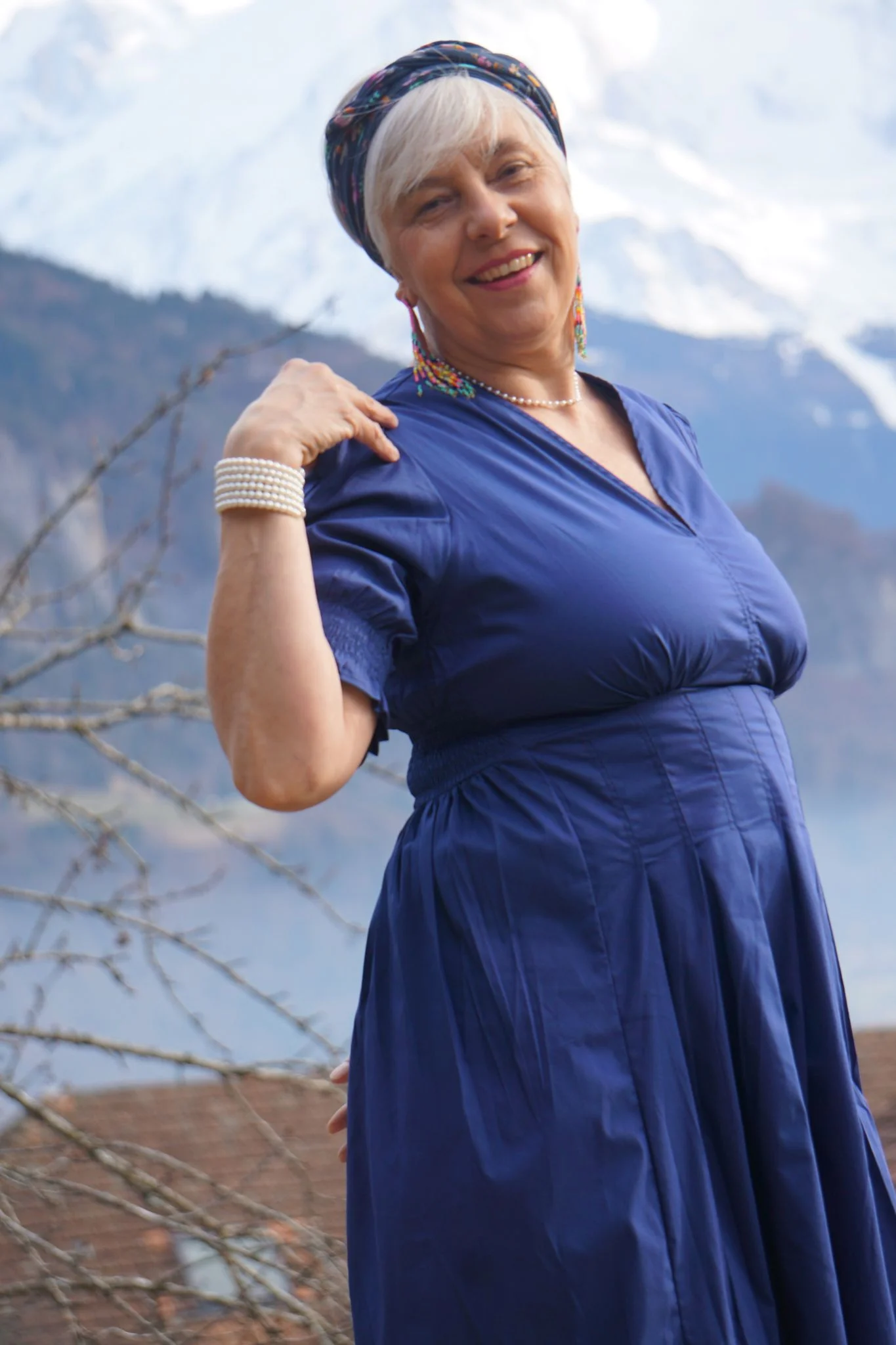 Robe Midi Femme Bleue Élégante – Image 5